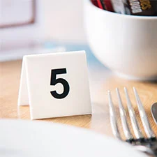 Table Numbers, Holders and Signs