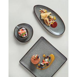 Olympia Mineral Triangular Cappuccino Saucer Grey Stone 150mm (6 Pack)