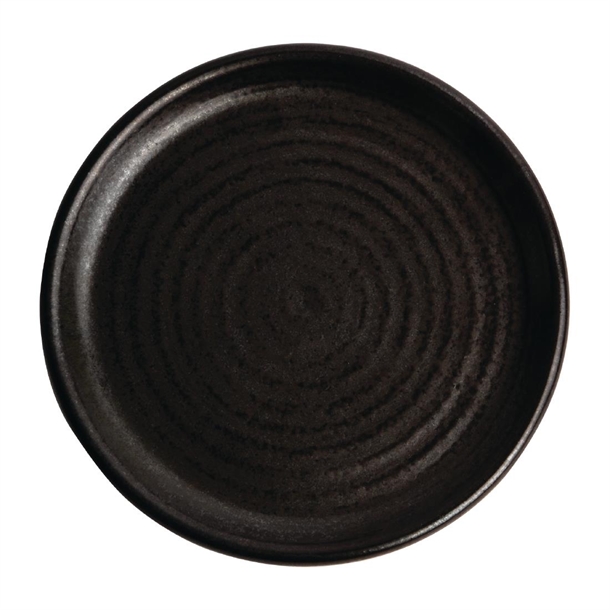 Olympia Canvas Small Rim Round Plate Delhi Black 180mm (6 Pack)