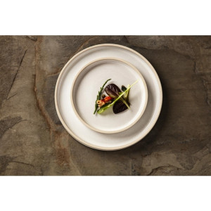 Olympia Canvas Flat Round Plate Murano White 250mm (6 Pack)