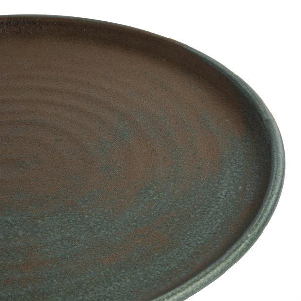 Olympia Canvas Small Rim Round Plate Green Verdigris 265mm (6 Pack)