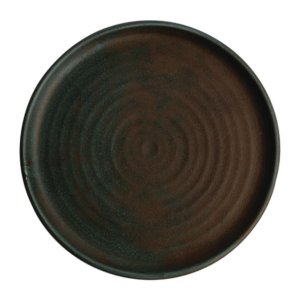 Olympia Canvas Small Rim Round Plate Green Verdigris 265mm (6 Pack)
