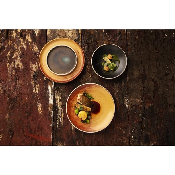 Olympia Canvas Flat Round Plate Green Verdigris 180mm (6 Pack)