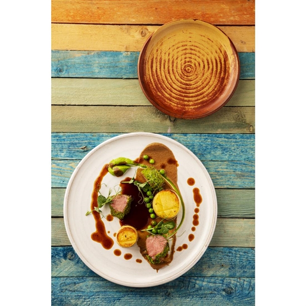 Olympia Canvas Small Rim Round Plate Sienna Rust 180mm (6 Pack) Olympia Canvas Small Rim Round Plate Sienna Rust 180mm (6 Pack)