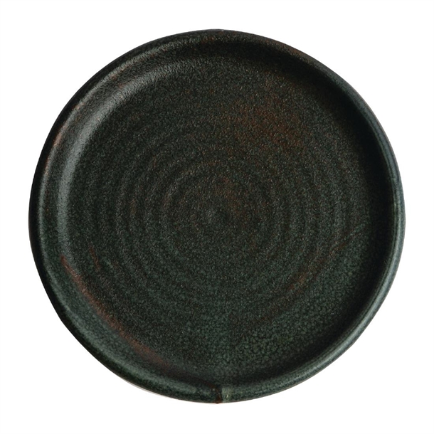 Olympia Canvas Small Rim Round Plate Green Verdigris 180mm (6 Pack) Olympia Canvas Small Rim Round Plate Green Verdigris 180mm (6 Pack)