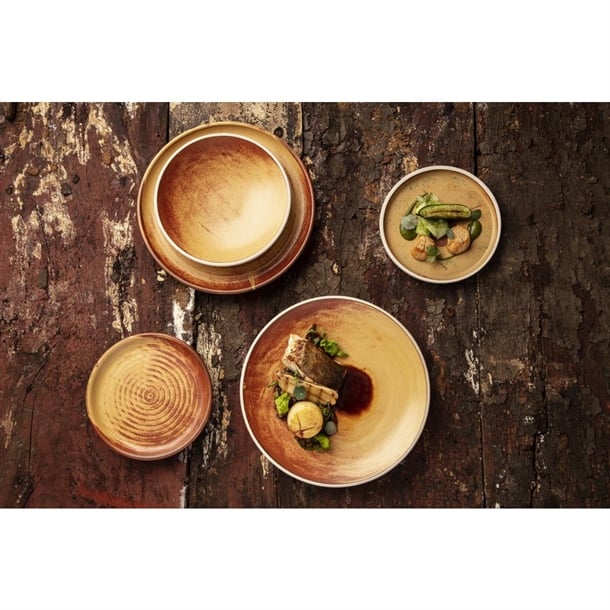 Olympia Canvas Small Rim Round Plate Sienna Rust 265mm (6 Pack)