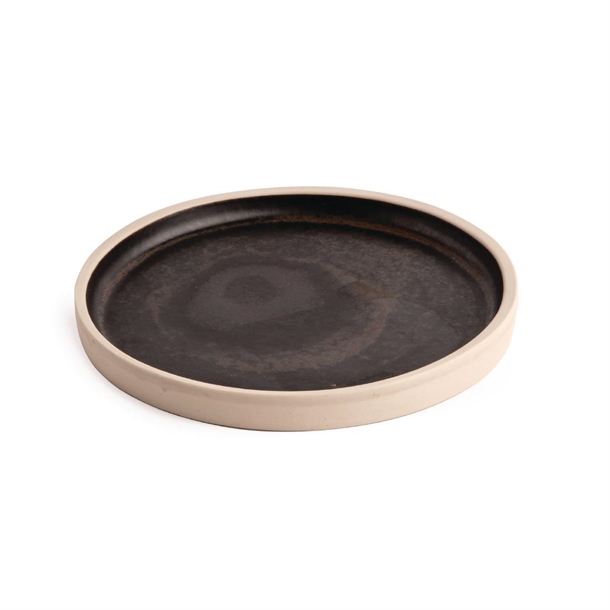 Olympia Canvas Flat Round Plate Delhi Black 180mm (6 Pack)