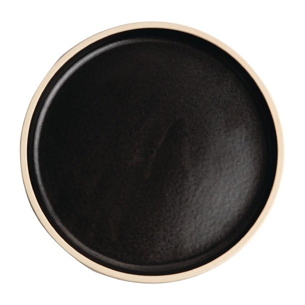 Olympia Canvas Flat Round Plate Delhi Black 180mm (6 Pack)