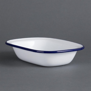 Olympia Enamel Pie Dish Rectangular 180x135mm (6 Pack)