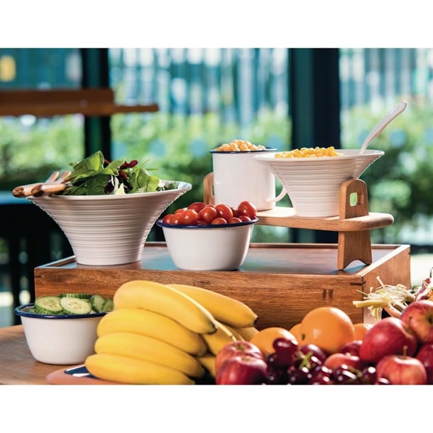Olympia Enamel Pudding Bowls 155mm (6 Pack) Olympia Enamel Pudding Bowls 155mm (6 Pack)