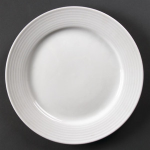 Olympia Linear Wide Rimmed Plates 250mm (12 Pack)