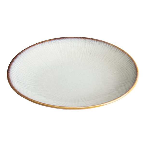 Olympia Drift Grey Embossed Coupe Low Bowls 260mm (4 Pack)