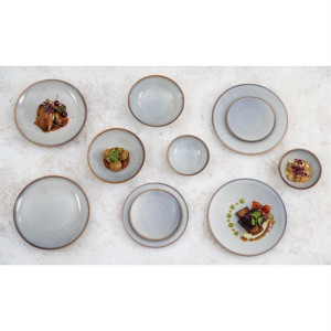 Olympia Drift Grey Embossed Coupe Low Bowls 260mm (4 Pack)