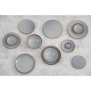 Olympia Drift Grey Embossed Coupe Plates 280mm (4 Pack)