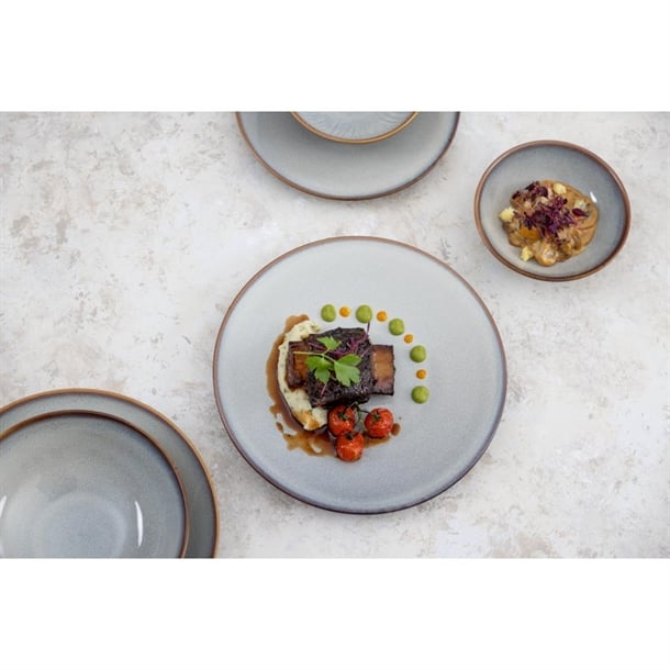 Olympia Drift Grey Plain Coupe Bowls 205mm (4 Pack)