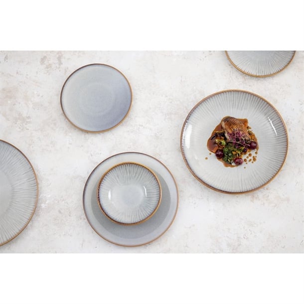 Olympia Drift Grey Embossed Coupe Bowls 155mm (6 Pack)