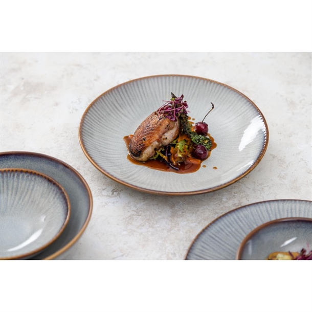 Olympia Drift Grey Plain Coupe Bowls 205mm (4 Pack)