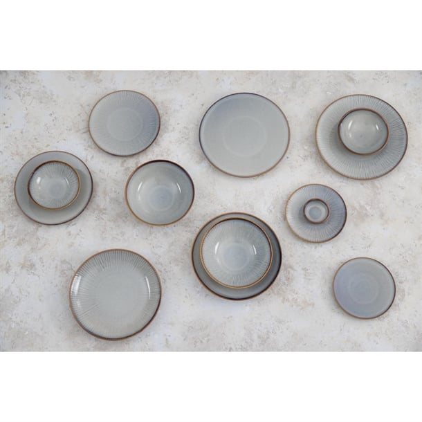 Olympia Drift Grey Embossed Coupe Plates 180mm (6 Pack)