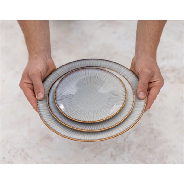 Olympia Drift Grey Embossed Coupe Plates 180mm (6 Pack)