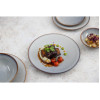 Olympia Drift Grey Embossed Coupe Plates 220mm (6 Pack)