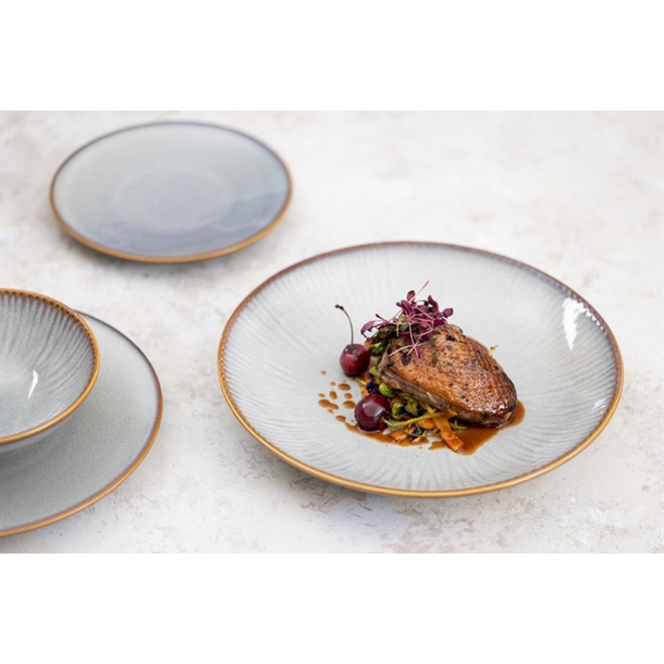 Olympia Drift Grey Plain Coupe Plate 280mm (4 Pack)