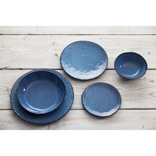 Olympia Denim Blue Coupe Plates 230mm (6 Pack) Olympia Denim Blue Coupe Plates 230mm (6 Pack)