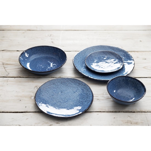 Olympia Denim Blue Coupe Plates 230mm (6 Pack) Olympia Denim Blue Coupe Plates 230mm (6 Pack)