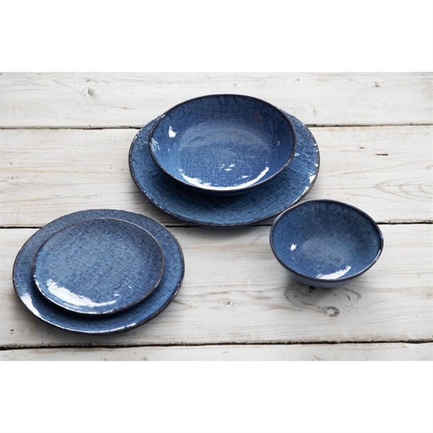 Olympia Denim Blue Coupe Plates 230mm (6 Pack) Olympia Denim Blue Coupe Plates 230mm (6 Pack)