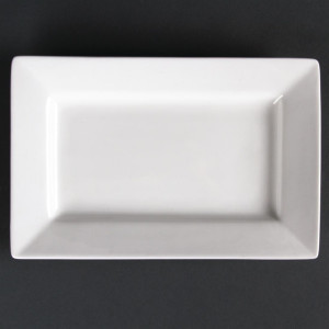 Olympia Lumina Wide Rim Rectangular Plates White 200x 130mm (6 Pack)