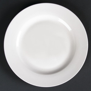 Olympia Lumina Wide Rim Round Plates White 200mm (6 Pack)