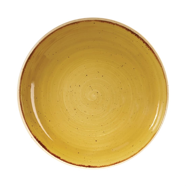 Churchill Stonecast Round Coupe Bowl Mustard Seed Yellow 248mm Churchill Stonecast Round Coupe Bowl Mustard Seed Yellow 248mm