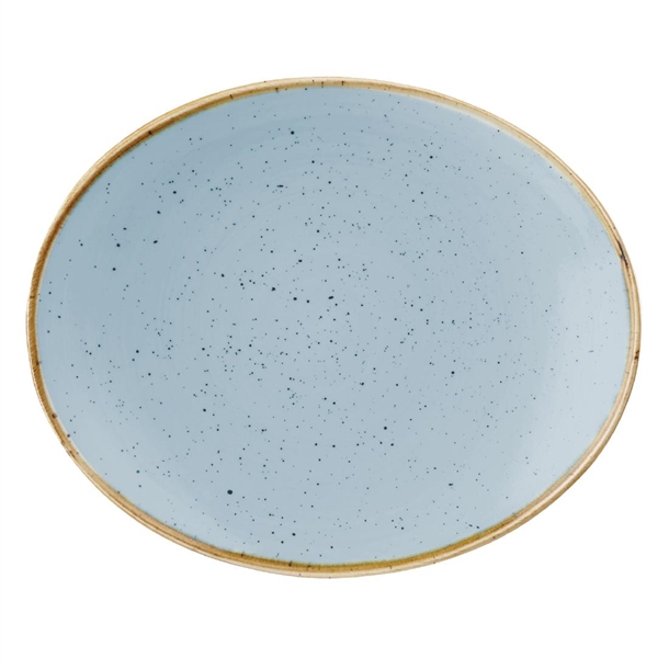 Churchill Stonecast Duck Egg Blue Oval Coupe Plate 192 x 160mm Churchill Stonecast Duck Egg Blue Oval Coupe Plate 192 x 160mm