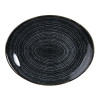 Churchill Studio Prints Homespun Charcoal Black Oval Coupe Plate 317 x 255mm