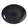Churchill Studio Prints Homespun Charcoal Black Large Oval Coupe Plate 270 x 299mm Churchill Studio Prints Homespun Charcoal Black Large Oval Coupe Plate 270 x 299mm