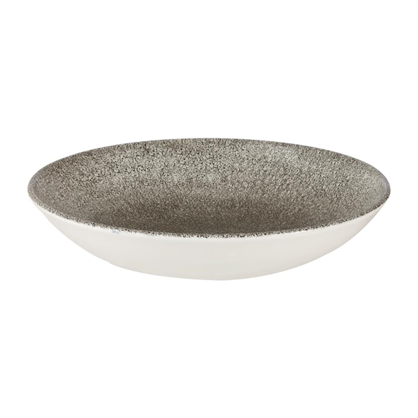 Churchill Studio Prints Raku Round Coupe Bowls Quartz Black 248mm (12 Pack)