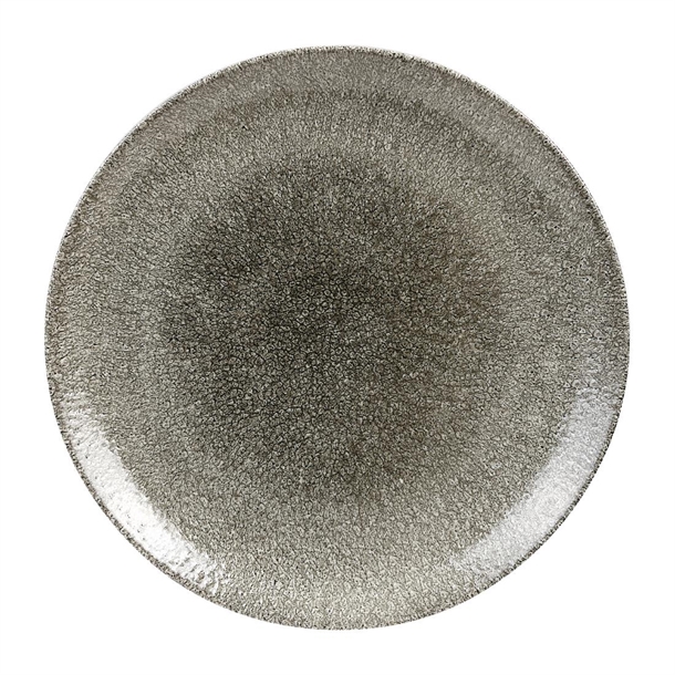 Churchill Studio Prints Raku Round Coupe Plates Quartz Black 288mm (pack of 12)