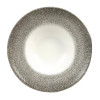 Churchill Studio Prints Raku Round Wide Rim Bowls White & Quartz Black 280mm