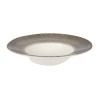 Churchill Studio Prints Raku Round Wide Rim Bowls White & Quartz Black 280mm