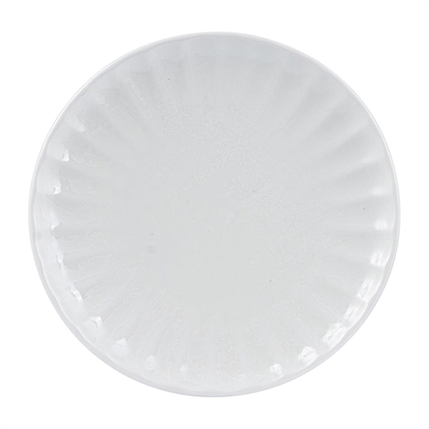 Moda Porcelain Snow Scalloped Round Plate 205mm (6 Pack) Moda Porcelain Snow Scalloped Round Plate 205mm (6 Pack)