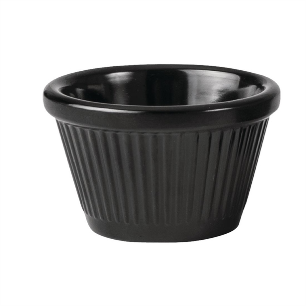 Ryner Melamine Ramekin Fluted Black - 45ml