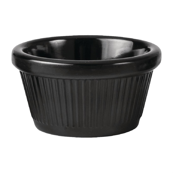 Coucou Melamine Ramekin Fluted Black- 60ml