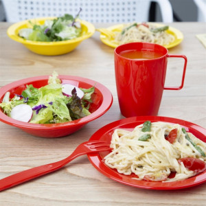 Olympia Kristallon Polypropylene Plates Red 174mm (12 Pack)