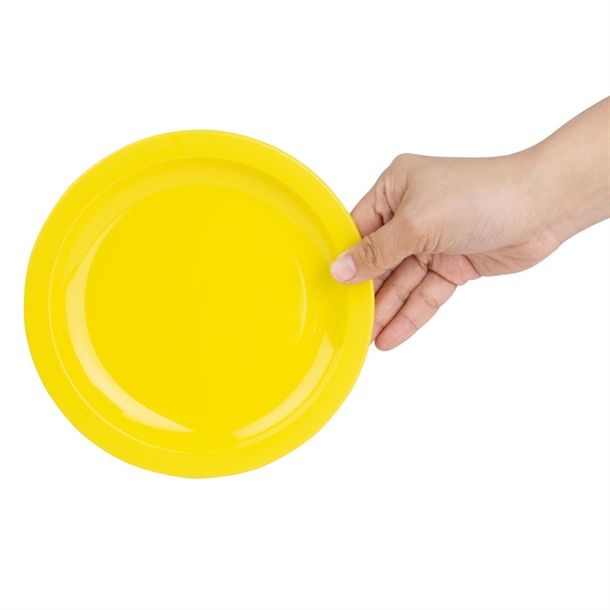 Olympia Kristallon Polycarbonate Plates Yellow 172mm (12 Pack)