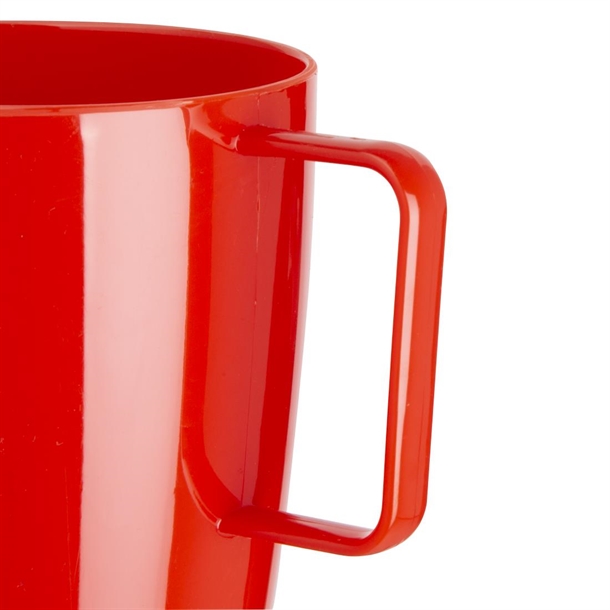 Olympia Kristallon Polycarbonate Handled Cups Red 284ml (12 Pack) Olympia Kristallon Polycarbonate Handled Cups Red 284ml (12 Pack)