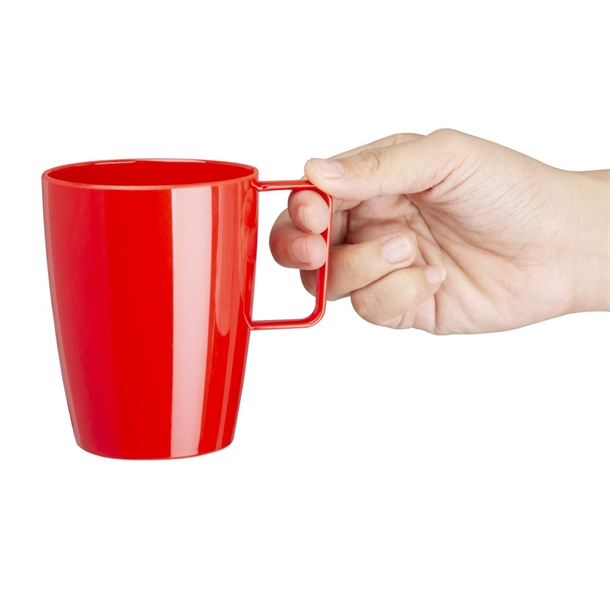 Olympia Kristallon Polycarbonate Handled Cups Red 284ml (12 Pack) Olympia Kristallon Polycarbonate Handled Cups Red 284ml (12 Pack)