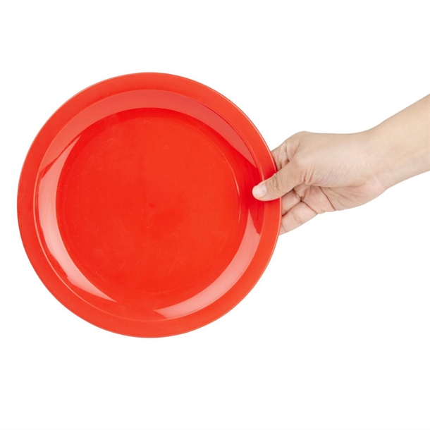 Olympia Kristallon Polypropylene Plates Red 230mm (12 Pack) Olympia Kristallon Polypropylene Plates Red 230mm (12 Pack)