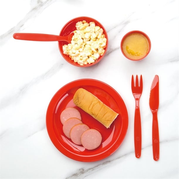 Olympia Kristallon Polypropylene Plates Red 230mm (12 Pack) Olympia Kristallon Polypropylene Plates Red 230mm (12 Pack)