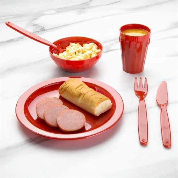 Olympia Kristallon Polypropylene Plates Red 230mm (12 Pack) Olympia Kristallon Polypropylene Plates Red 230mm (12 Pack)