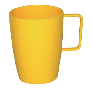 Olympia Kristallon Polycarbonate Handled Cups Yellow 284ml (12 Pack) Olympia Kristallon Polycarbonate Handled Cups Yellow 284ml (12 Pack)