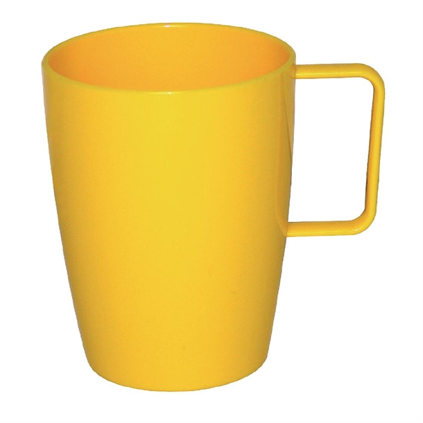 Olympia Kristallon Polycarbonate Handled Cups Yellow 284ml (12 Pack) Olympia Kristallon Polycarbonate Handled Cups Yellow 284ml (12 Pack)